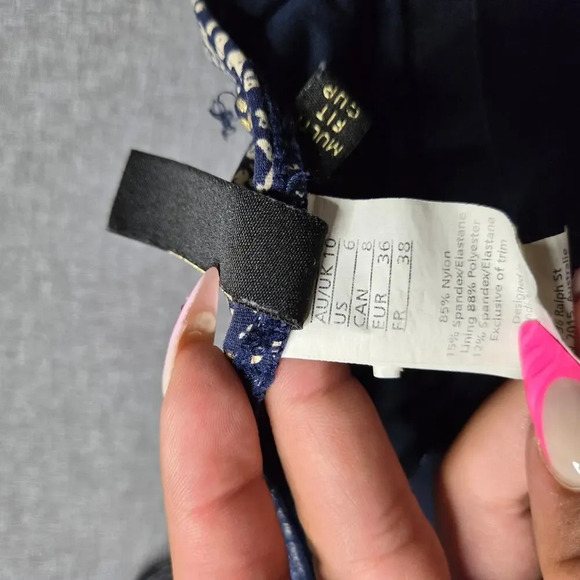 Niptuck Swim Ruched Gold/Navy Swimsuit - Picture 8 of 8